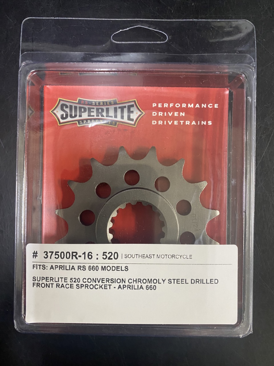 520 Pitch - Superlite XD Series Chromoly Steel Front Aprilia Sprocket - 16 Tooth - Image 2