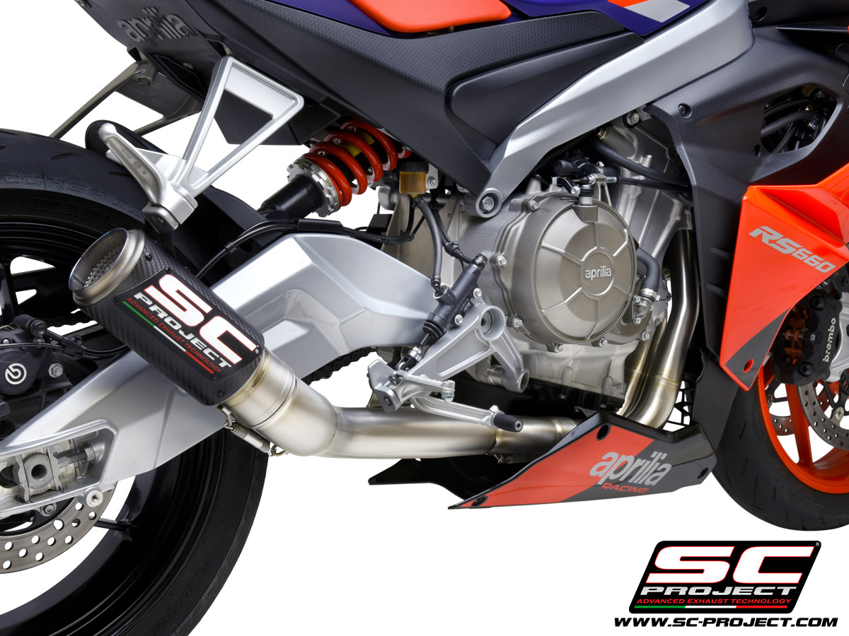 CR-T Exhaust - RS 660 - Carbon With Foot Peg Delete