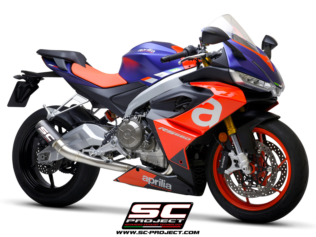 CR-T Exhaust - RS 660 - Carbon With Foot Peg Delete - Image 6